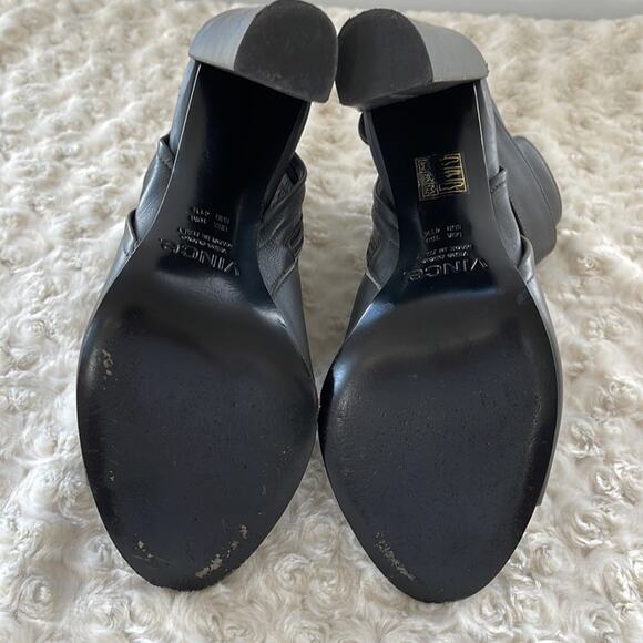Vince Leather Ankle Boots Peep-Toes Gray Size 10M - Picture 10 of 14